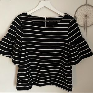 Ivanka Trump Black and White Striped Top